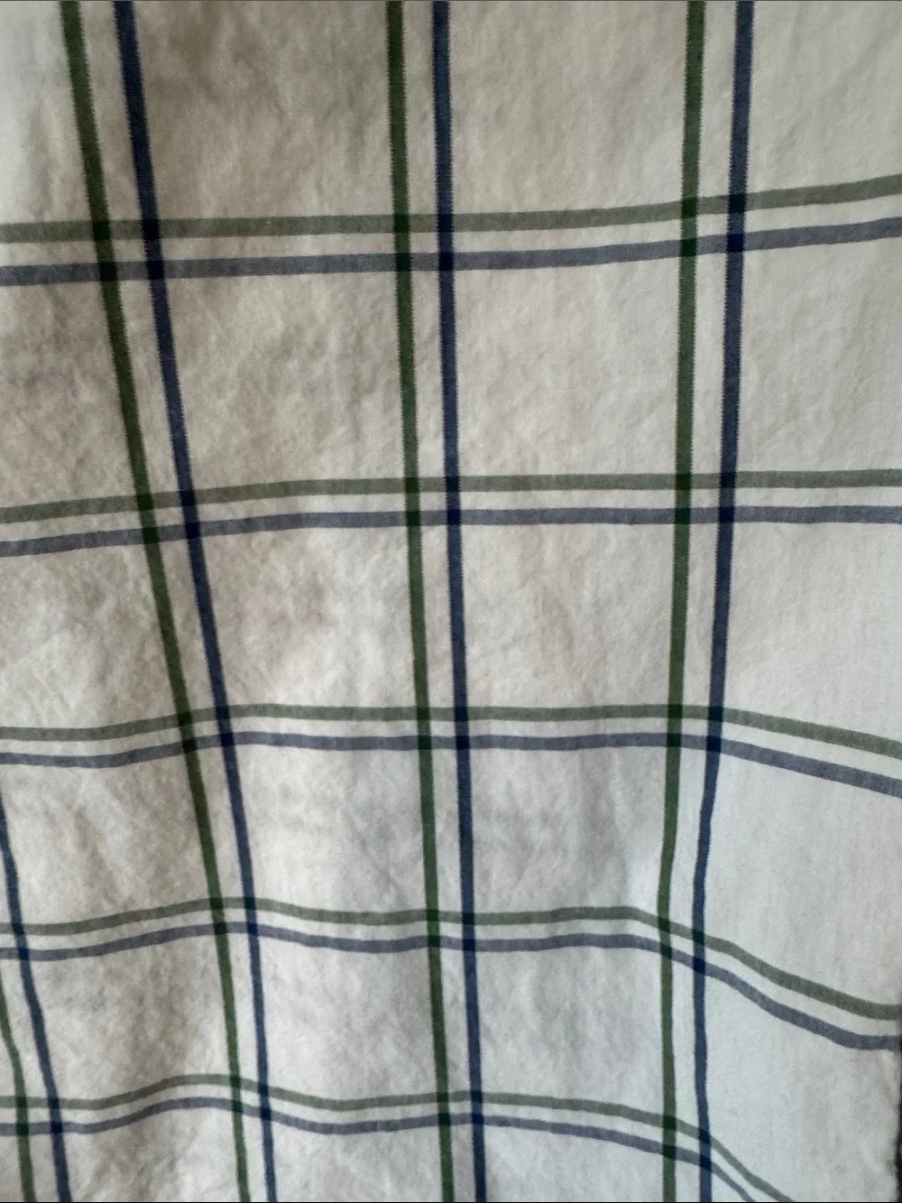 J. Crew White Plaid Button-Down Shirt with Blue and Green Grid